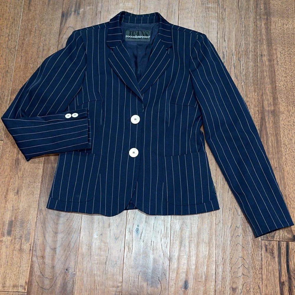 Roccobarocco Pinstripe Skirt & Blazer 10/12 - Picture 8 of 11
